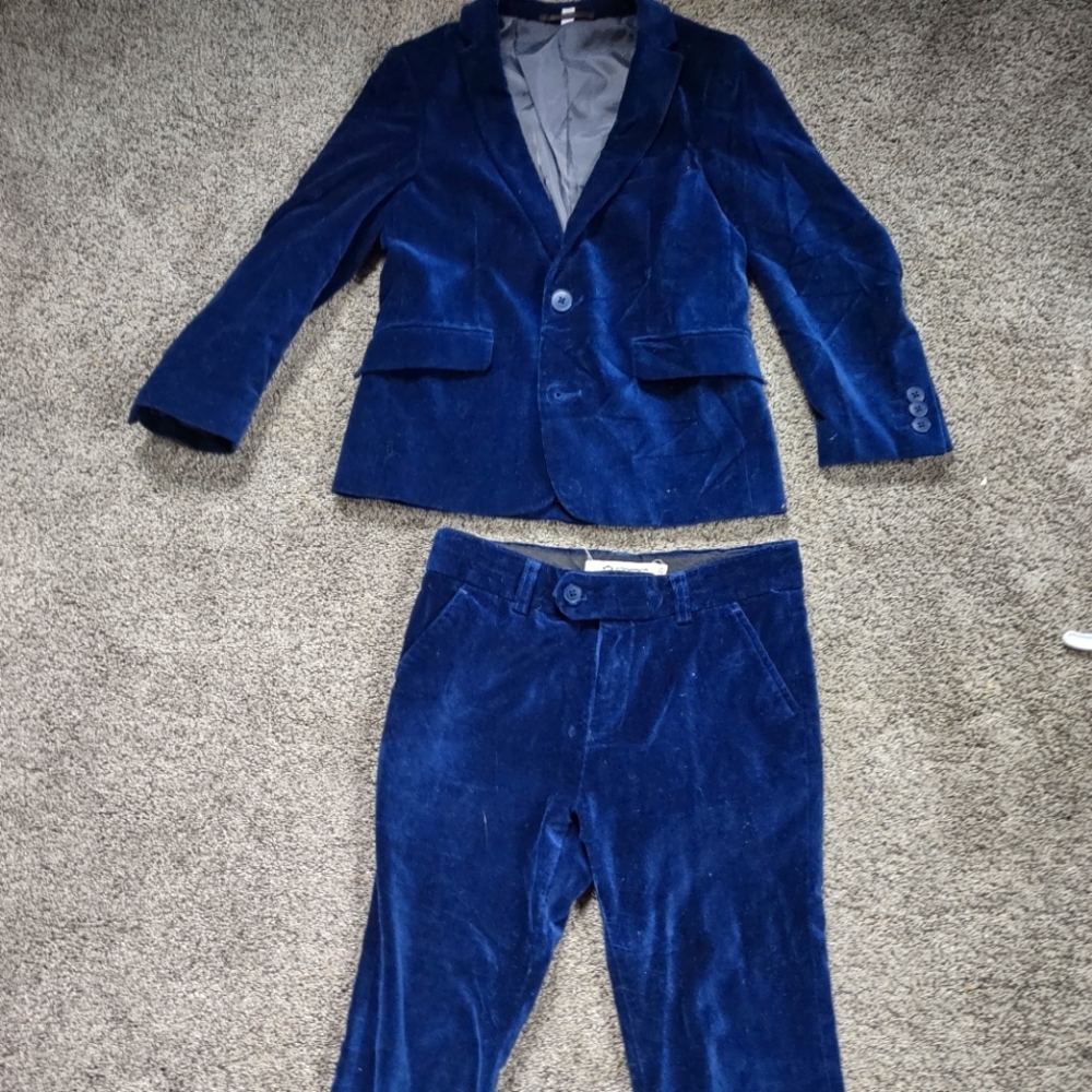 Boys blue velvet set
